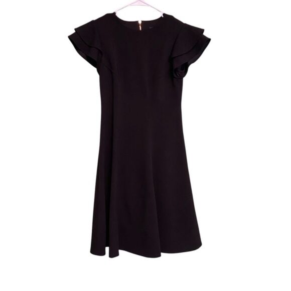 Tommy Hilfiger Scuba Crepe Layer Flutter Sleeve Dress - Picture 2 of 9